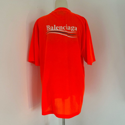 Pre-owned Balenciaga Oversized Neon Orange T Shirt