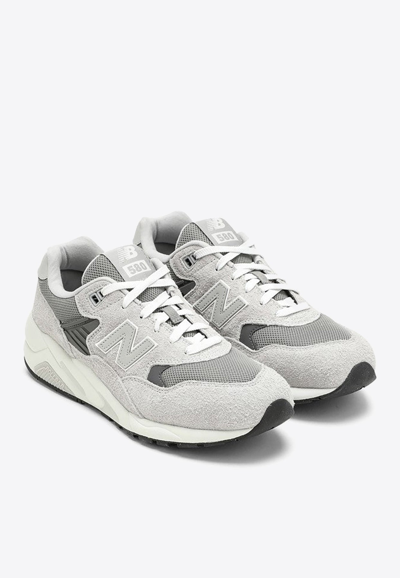 Shop New Balance 580 Low-top Sneakers In Suede And Mesh In Gray