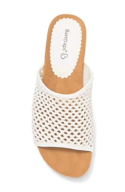 Baretraps Flossey Platform Slide Wedge Sandals In White