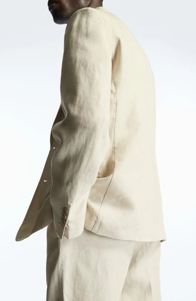 Shop Cos Regular Fit Linen Blazer In Mole Dusty Light