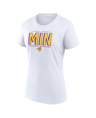 Shop Fanatics Women's  Purple, White Minnesota Vikings Two-pack Combo Cheerleaderâ T-shirt Set In Purple,white