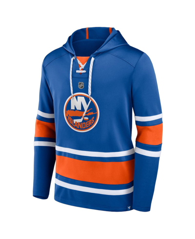 Fanatics Branded Mathew Barzal Royal New York Islanders Name & Number Lace-up Pullover Hoodie In Royal