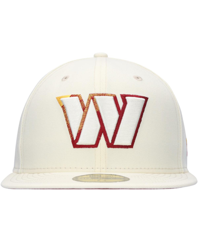New Era Cream Washington Commanders Chrome Color Dim 59fifty Fitted Hat In Cream