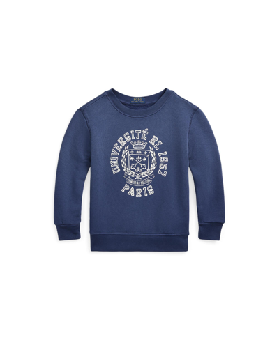 Shop Polo Ralph Lauren Toddler And Little Boys Fleece Graphic Sweatshirt In Freshwater