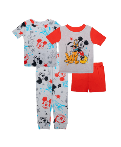 Shop Mickey Mouse Toddler Boys Cotton 4 Piece Pajama Set In Assorted