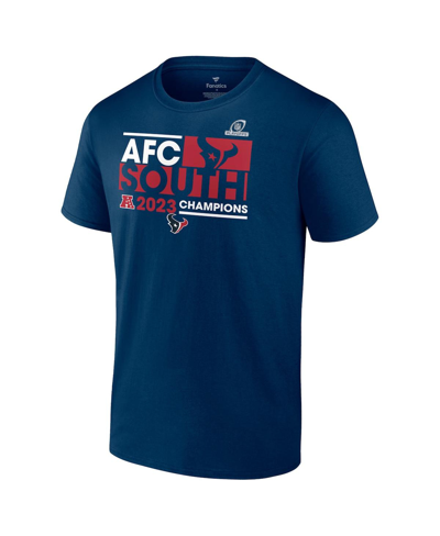 Shop Fanatics Men's  Navy Houston Texans 2023 Afc South Division Champions Conquer T-shirt