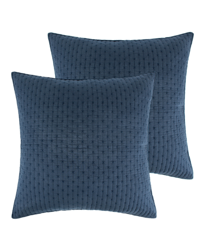 Levtex Cross Stitch Stitching 2-pc. Sham Set, European In Navy