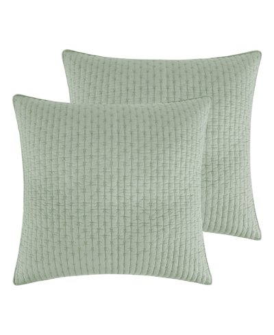 Levtex Cross Stitch Stitching 2-pc. Sham Set, European In Green