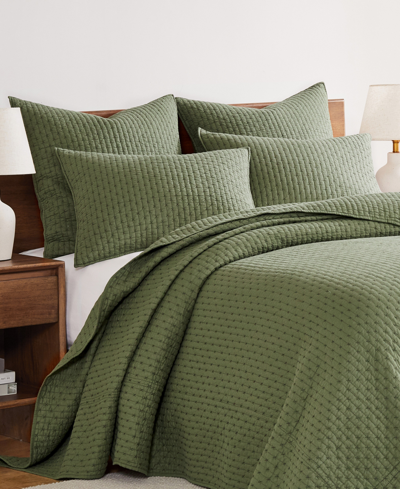 Levtex Cross Stitch Stitching 2-pc. Sham Set, European In Green