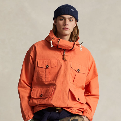 Shop Ralph Lauren Popover Field Jacket In Kona Orange
