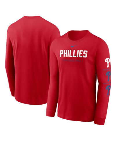 Shop Nike Men's  Red Philadelphia Phillies Repeater Long Sleeve T-shirt