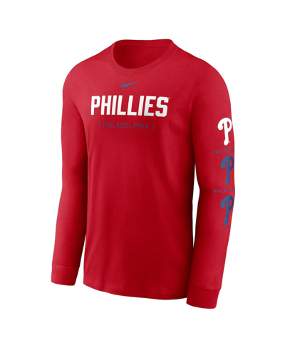 Shop Nike Men's  Red Philadelphia Phillies Repeater Long Sleeve T-shirt