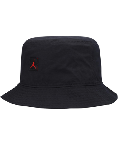 Shop Jordan Men's  Black Distressed Jumpman Washed Bucket Hat