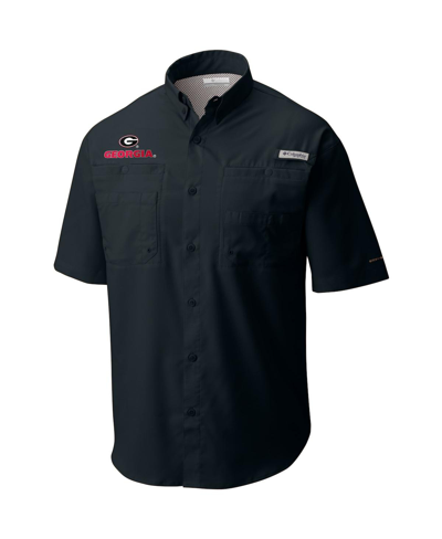 Columbia Men's  Black Georgia Bulldogs Big And Tall Collegiate Tamiami Button-down Shirt In Black