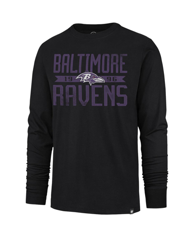 Shop 47 Brand Men's ' Black Distressed Baltimore Ravens Brand Wide Out Franklin Long Sleeve T-shirt