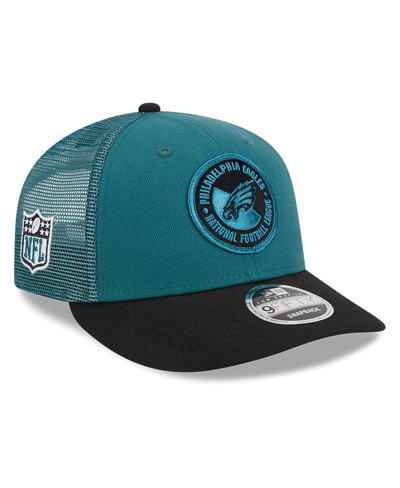 New Era Men's  Midnight Green, Black Philadelphia Eagles 2023 Sideline Low Profile 9fifty Snapback Ha In Green,black