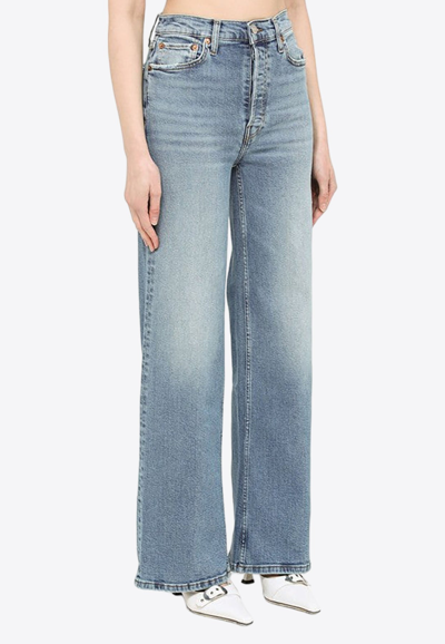 Shop Re/done Basic Flared Jeans In Blue