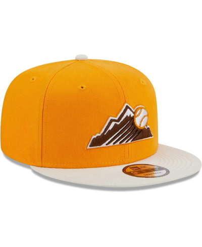 Shop New Era Men's  Gold Colorado Rockies Tiramisu 9fifty Snapback Hat