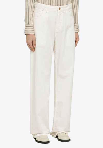 Shop Etro Basic Straight-leg Jeans In White