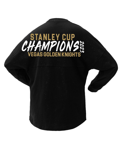 Fanatics Women's  Black Vegas Golden Knights 2023 Stanley Cup Champions Sparkle Spirit Jersey Long Sl In Black