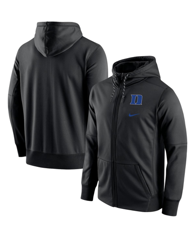 Shop Nike Men's  Black Duke Blue Devils Logo Stack Performance Full-zip Hoodie