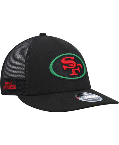 New Era Black San Francisco 49ers Black Excellence Collection Trucker Low Profile 9fifty Snapback Ha In Black