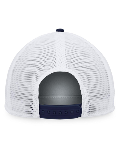 Fanatics Branded Navy/white New York Rangers Foam Front Patch Trucker Snapback Hat In Navy,white