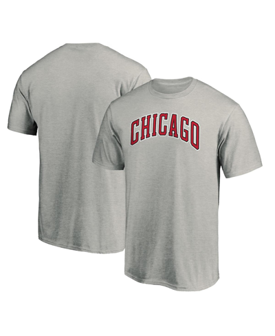 Shop Fanatics Men's  Heathered Gray Chicago Bulls Alternate Logo T-shirt