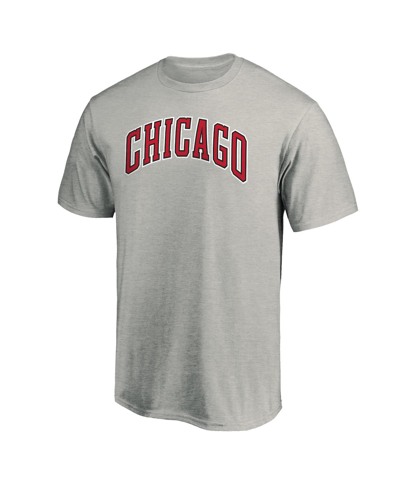 Shop Fanatics Men's  Heathered Gray Chicago Bulls Alternate Logo T-shirt
