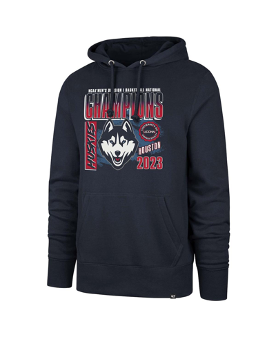 47 Brand Men's 47 Navy Uconn Huskies 2023 Ncaa Men's Basketball National Champions Mascot Pullover Hoodie In Navy