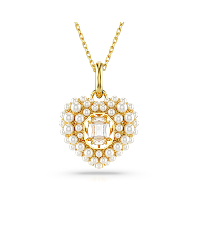 Shop Swarovski Hyperbola Pendant, Heart, White, Gold-tone Plated