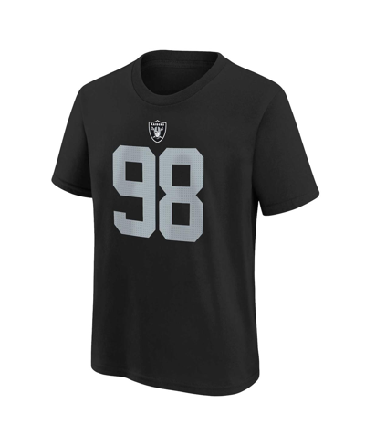 Nike Youth  Maxx Crosby Black Las Vegas Raiders Player Name And Number T-shirt In Black