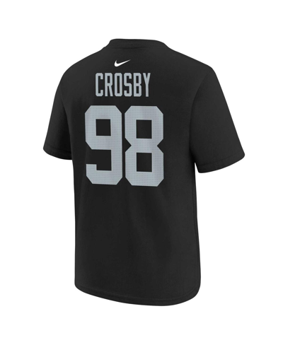 Shop Nike Youth  Maxx Crosby Black Las Vegas Raiders Player Name And Number T-shirt