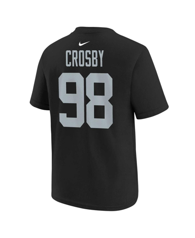 Nike Youth  Maxx Crosby Black Las Vegas Raiders Player Name And Number T-shirt In Black