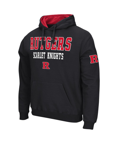 Colosseum Men's  Black Rutgers Scarlet Knights Sunrise Pullover Hoodie In Black