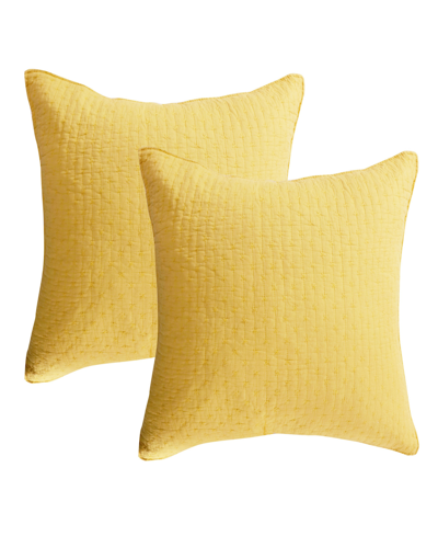 Levtex Cross Stitch Stitching 2-pc. Sham Set, European In Yellow