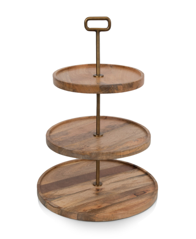 Shop Toscana Tapas 3 Tier Serving Tray In Mango Wood