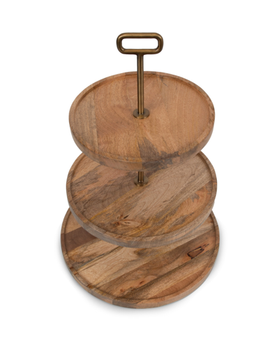 Shop Toscana Tapas 3 Tier Serving Tray In Mango Wood