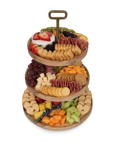 Shop Toscana Tapas 3 Tier Serving Tray In Mango Wood