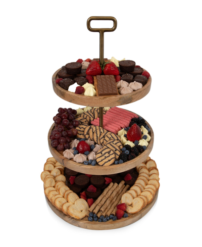 Toscana Tapas 3 Tier Serving Tray In Mango Wood