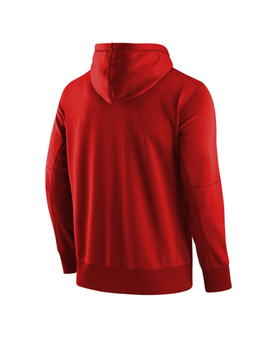 Shop Nike Men's  Scarlet Ohio State Buckeyes Throwback Logo Stack Therma Performance Full-zip Hoodie