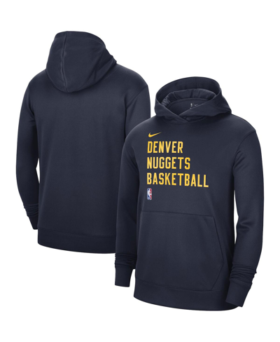 Nike Men's And Women's  Navy Denver Nuggets 2023/24 Performance Spotlight On-court Practice Pullover In Navy