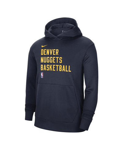 Nike Men's And Women's  Navy Denver Nuggets 2023/24 Performance Spotlight On-court Practice Pullover In Navy