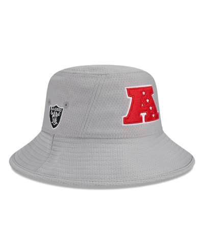 Shop New Era Men's  Gray Las Vegas Raiders 2024 Pro Bowl Bucket Hat