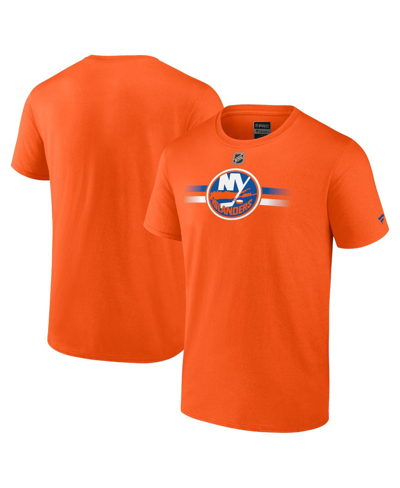 Shop Fanatics Men's  Orange New York Islanders Authentic Pro Secondary T-shirt