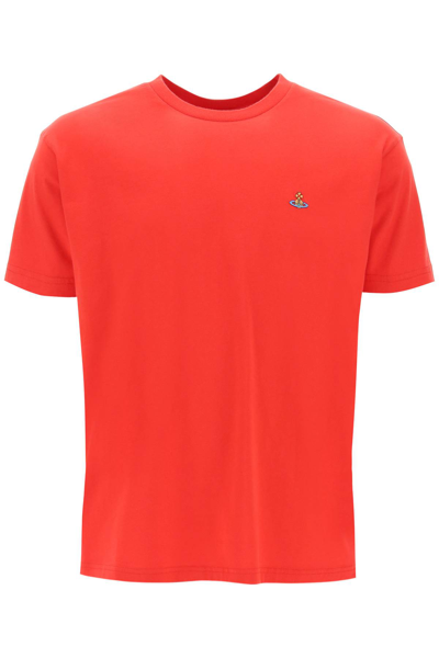 Shop Vivienne Westwood Classic T-shirt With Orb Logo In Red (red)