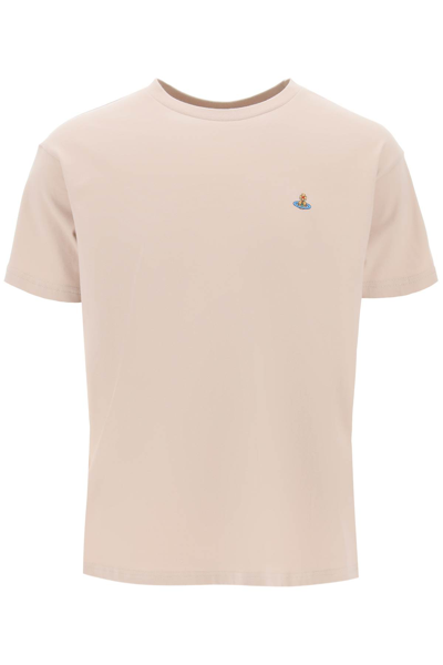 Shop Vivienne Westwood Classic T-shirt With Orb Logo In Birch (beige)