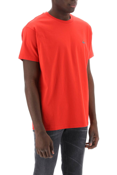 Shop Vivienne Westwood Classic T-shirt With Orb Logo In Red (red)