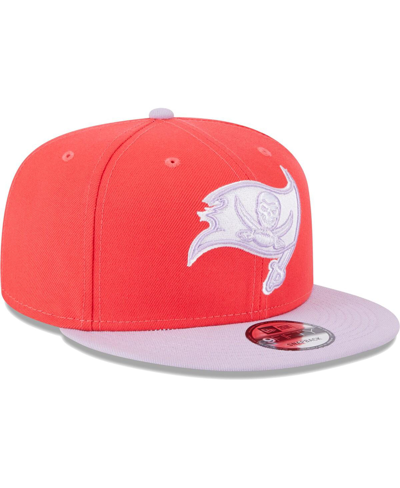 New Era Men's  Red, Lavender Tampa Bay Buccaneers Two-tone Color Pack 9fifty Snapback Hat In Red,lavender