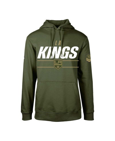 Shop Levelwear Men's  Olive Los Angeles Kings Podium Fleece Pullover Hoodie